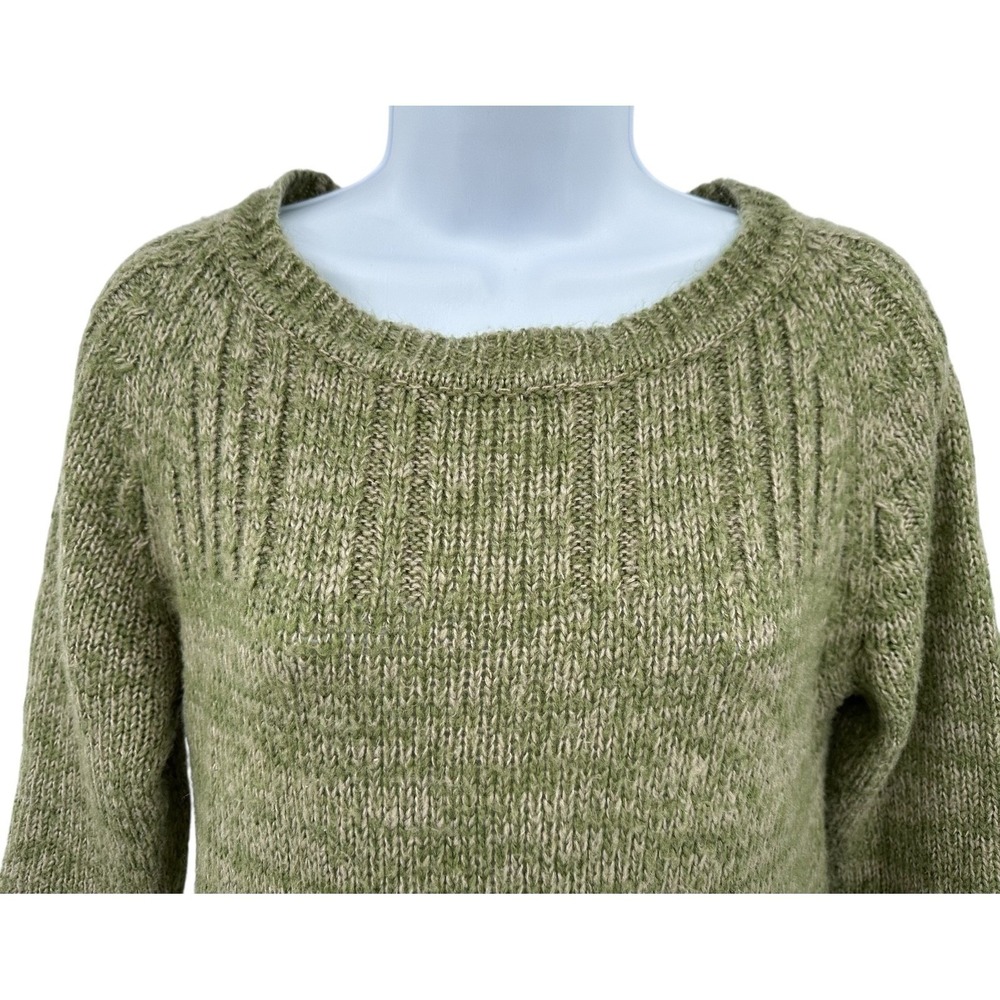 DEREK HEART Boatneck Sweater Moss Green Acrylic Knit 3/4 Sleeves Women's Medium - Picture 9 of 10